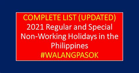 LIST: 2021 regular, special non.